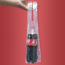 PE투명양날  비닐쇼핑백 와인 13+10x57cm 100매  음료 보틀 포장